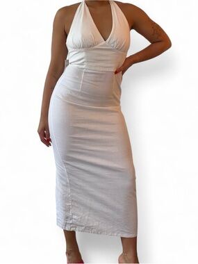 NWT Zara Linen Blend Halter Dress
